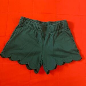 Lilly Pulitzer Shorts Womens XS Green Scalloped Sweat Shorts